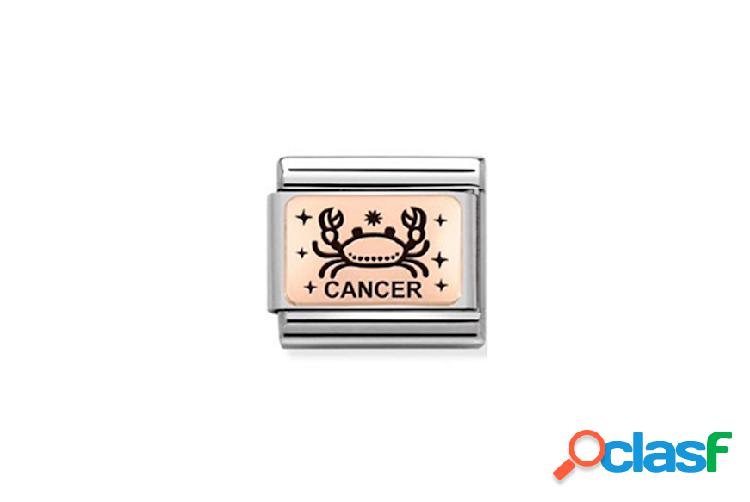 Nomination Cancro Composable acciaio oro rosa 375 e smalto