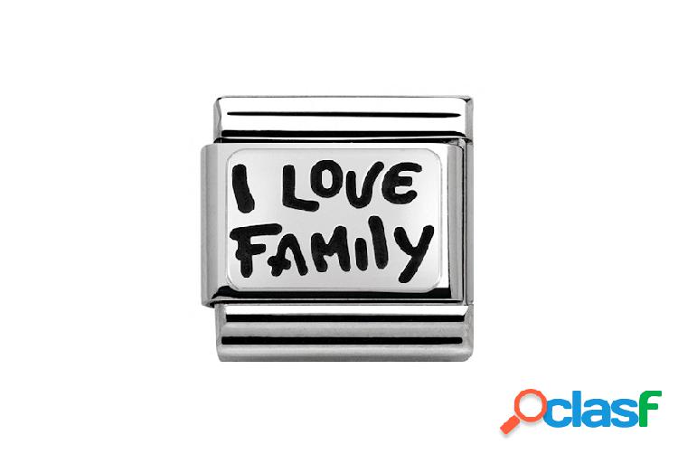 Nomination I Love Family Composable acciaio e argento