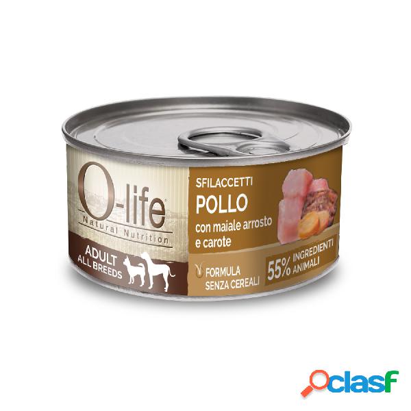 O-life Dog Adult All Breed Sfilaccetti di Pollo con maiale