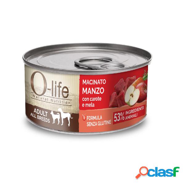 O-life Dog Adult All Breeds Macinato di Manzo con carote e