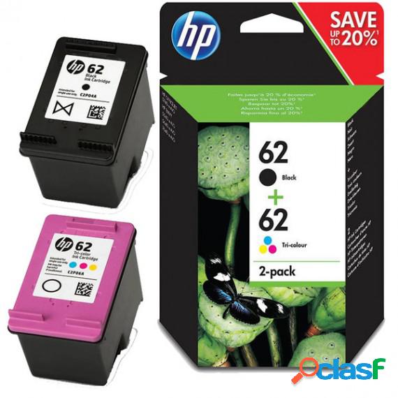 PACK ORIGINALE HP 62BK + HP 62C N9J71AE PER HP Officejet