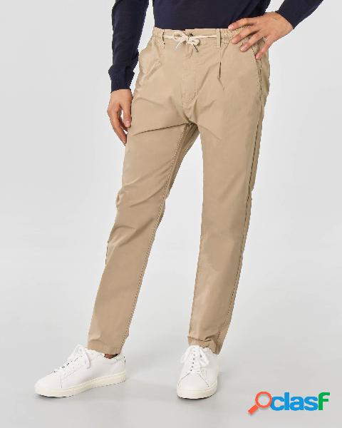 Pantalaccio color nocciola in cotone stretch