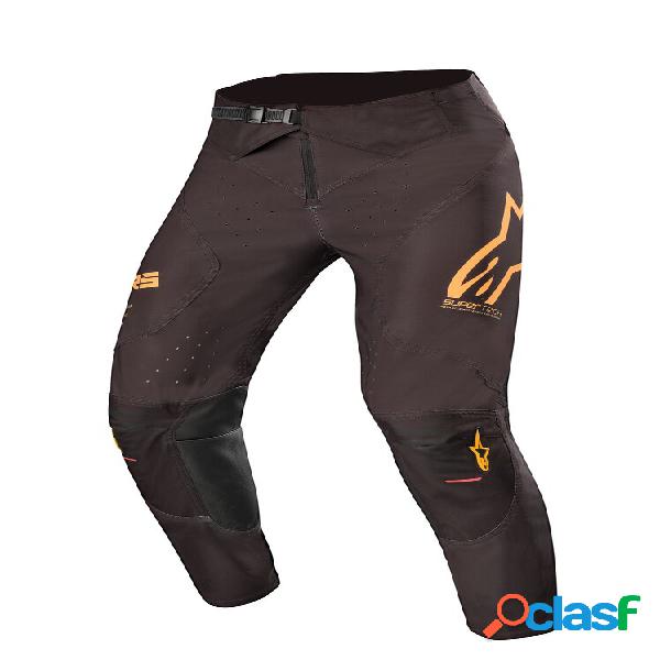 Pantaloni cross Alpinestars SUPERTECH Nero Arancio Rosso