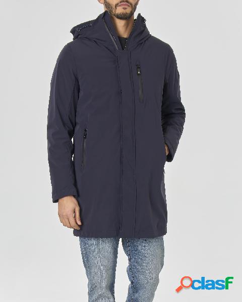 Parka blu con piumino interno staccabile