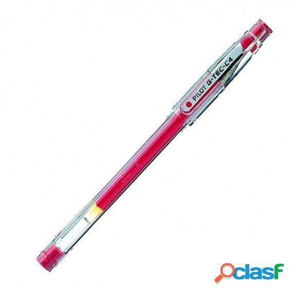 Penna a sfera Gel G Tec C4 - punta 0,4 mm - rosso - Pilot