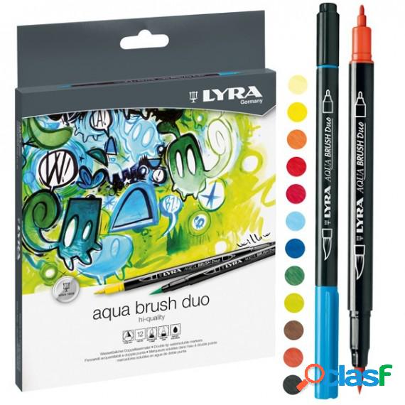 Pennarelli Aqua Brush Duo - punte 2,00 - 4,00 mm - Lyra -