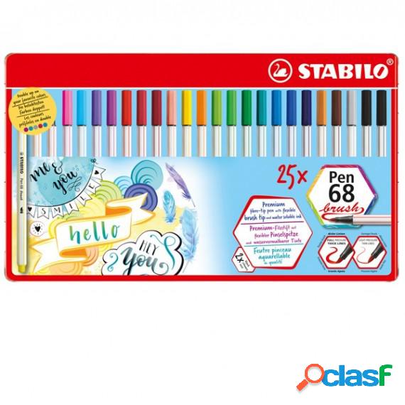 Pennarelli Pen 68 Brush - colori assortiti - Stabilo -