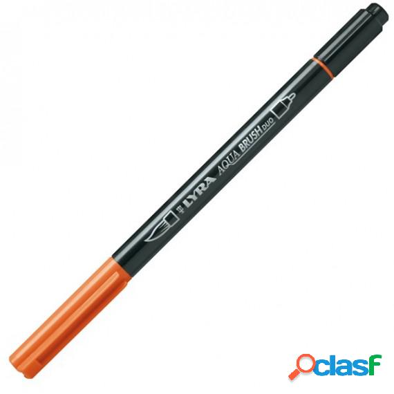 Pennarello Aqua Brush Duo - punte 2/4 mm - arancio - Lyra