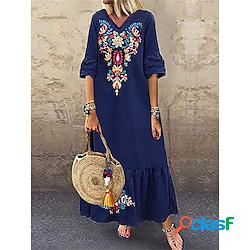 Per donna Abito casual Abito in lino Vestito svasato Abito