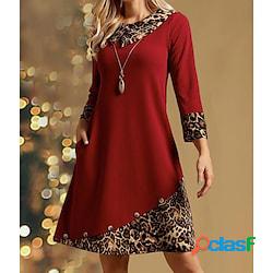 Per donna Abito casual Vestito a trapezio Mini abito Rosso