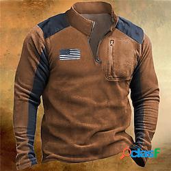 Per uomo Felpa Maglione Blu Marrone Caffè Grigio Colletto