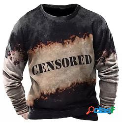 Per uomo Felpa Maglione Marrone Girocollo Color Block