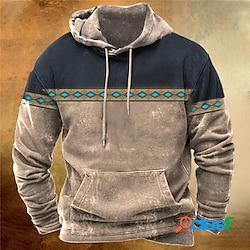 Per uomo Felpa con cappuccio pullover Blu marino Marrone