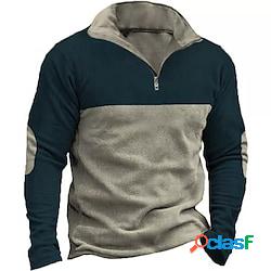 Per uomo Felpa con zip Maglione Blu marino mezza cerniera