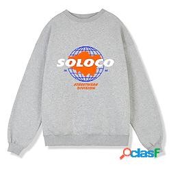 Per uomo Maglione Nero Grigio Girocollo Pop art Alfabetico