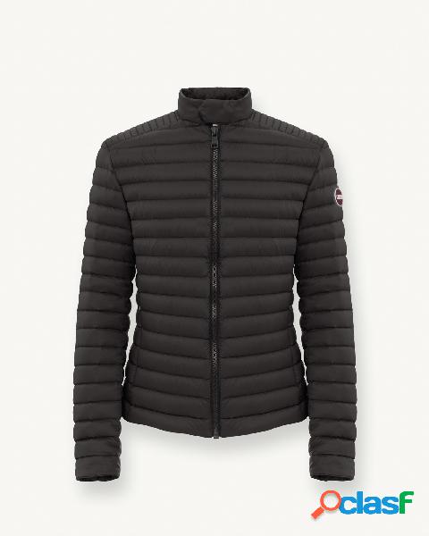 Piumino 100 grammi biker nero in nylon opaco imbottito in