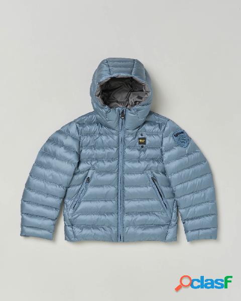 Piumino avio in nylon con cappuccio fisso 4-8 anni