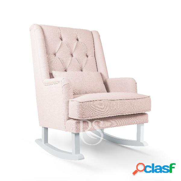 Poltrona Rocking Seat Royal Rocker Blush Pink/White Legs