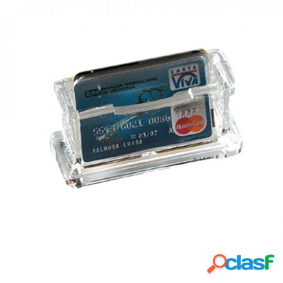 Portabiglietti da visita acrilico - da tavolo - 11,5 x 5,5 x