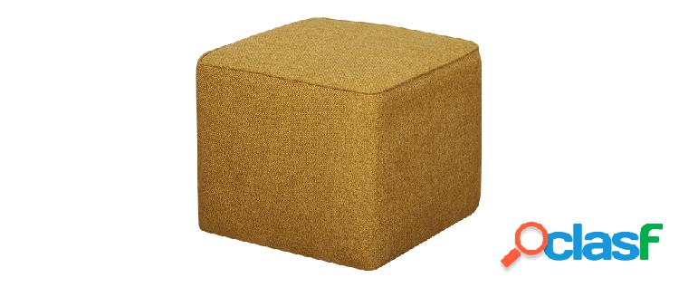 Pouf design quadrato in tessuto giallo cumino PAVE