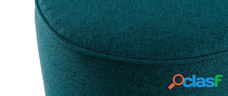 Pouf rotondo in tessuto blu pavone D40 cm COQ