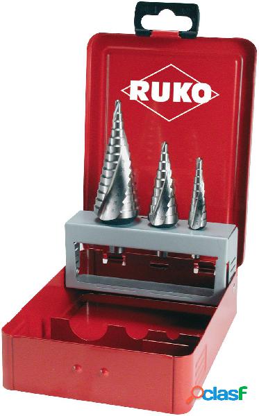 RUKO 101026 Kit punte a gradini 3 parti 4 - 12 mm, 4 - 20