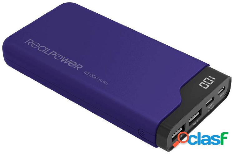 RealPower PB-15000C Power bank 15000 mAh Li-Ion USB, USB-C®