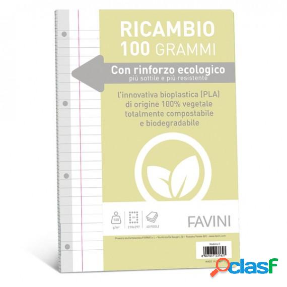 Ricambi c/rinforzo ecologico - A4 - 100gr - 40 fg - 1 rigo