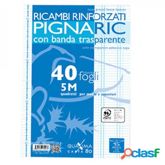 Ricambi forati rinforzati Pignaric - A4 - quadretto 5mm - 40