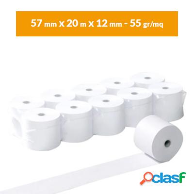 Rotoli carta termica 57×20 (10 pz) per POS