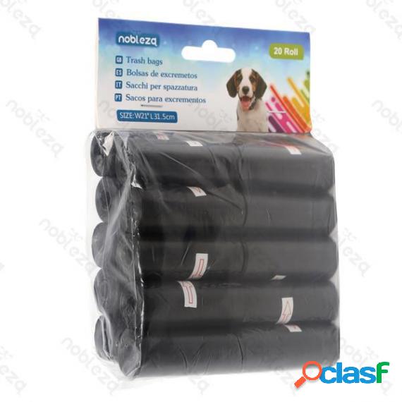 Sacchetti Igienici Per Cani 20 Rotoli Colore Nero Misura
