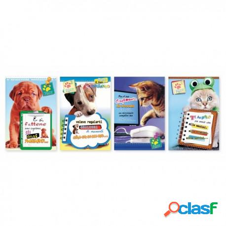 Scatola 12 Biglietti Compleanno Photo Pets Micart 4 Soggetti