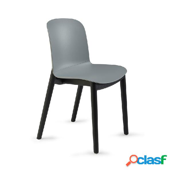 Sedia Relief Frassino Massello Nero Grigio Cemento - Sedie