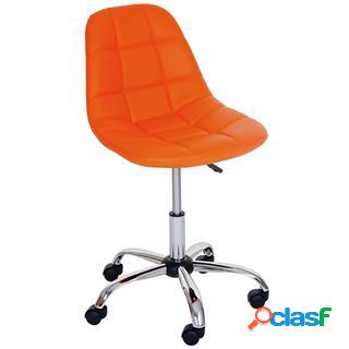 Sedia di design ARBEN, in Pelle color Arancione