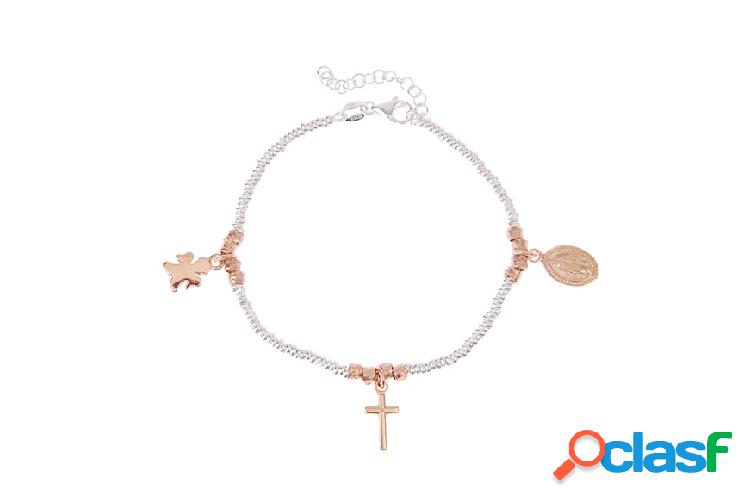 Selezione Zanolli Bracciale argento con charm rosario rosè