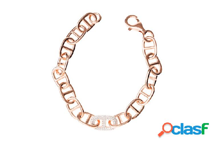 Selezione Zanolli Bracciale argento rosè con maglia marina