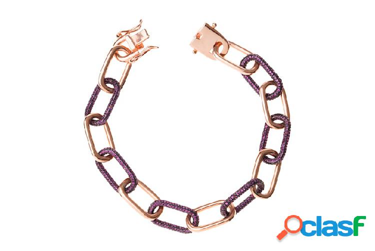 Selezione Zanolli Bracciale argento rosè con zirconi fucsia