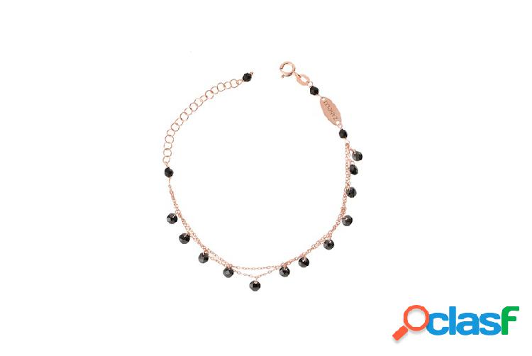 Selezione Zanolli Bracciale argento rosè con zirconi neri