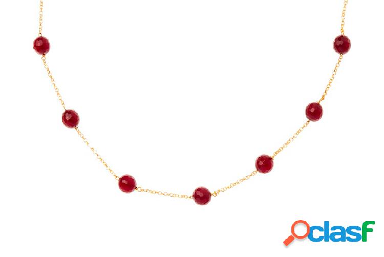 Selezione Zanolli Collana argento dorato con agata ruby oro