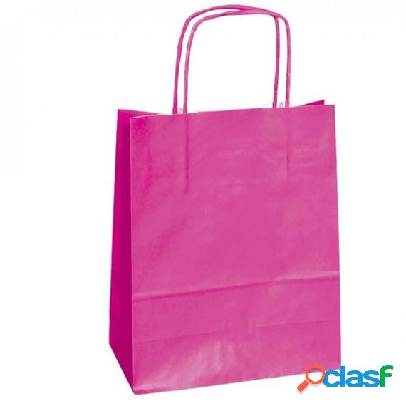 Shopper in carta - maniglie cordino - magenta - 18 x 8 x