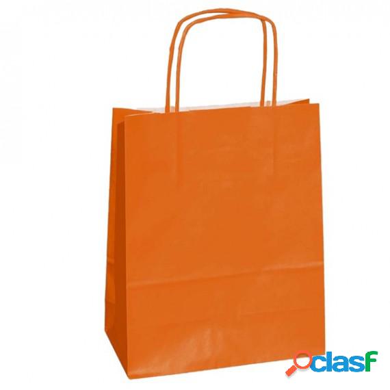 Shoppers in carta - maniglie cordino - arancio - 26 x 11 x