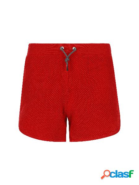 Shorts in maglia di cotone punto rete