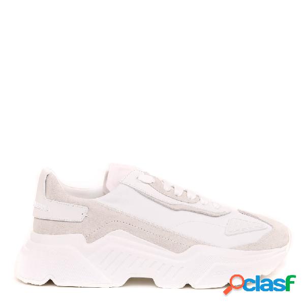Sneakers day master bianche in pelle e maglina stretch