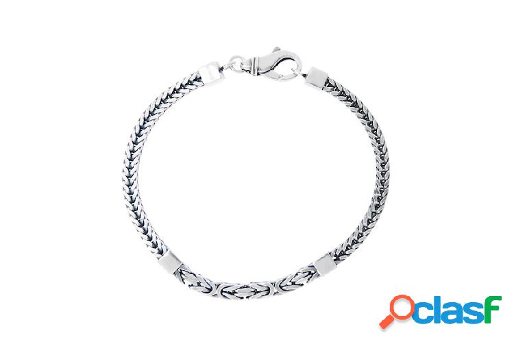 Sovrani Bracciale Uomo Deep argento con intarsio centrale