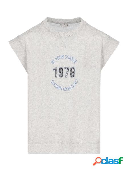 T-shirt Be Your Change In Jersey Leggero Di Cotone