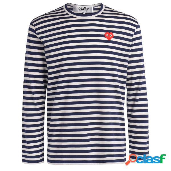 T-shirt Comme Des Garçons Play bianca e blu