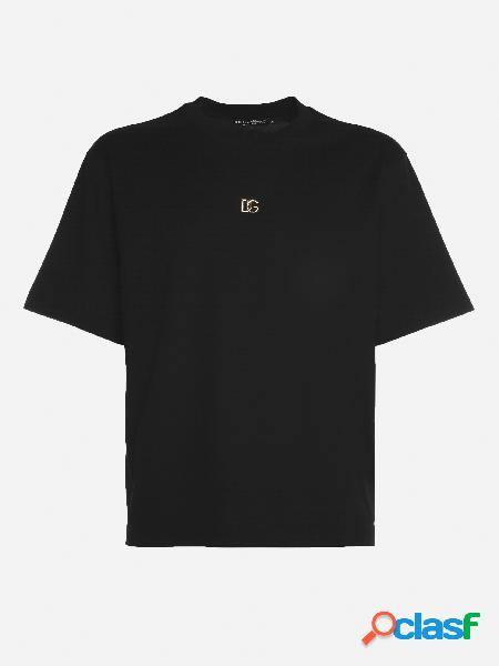 T-shirt in cotone con dettaglio logo a contrasto