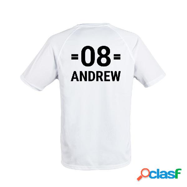 T-shirt sportiva da uomo personalizzata - Bianco - M