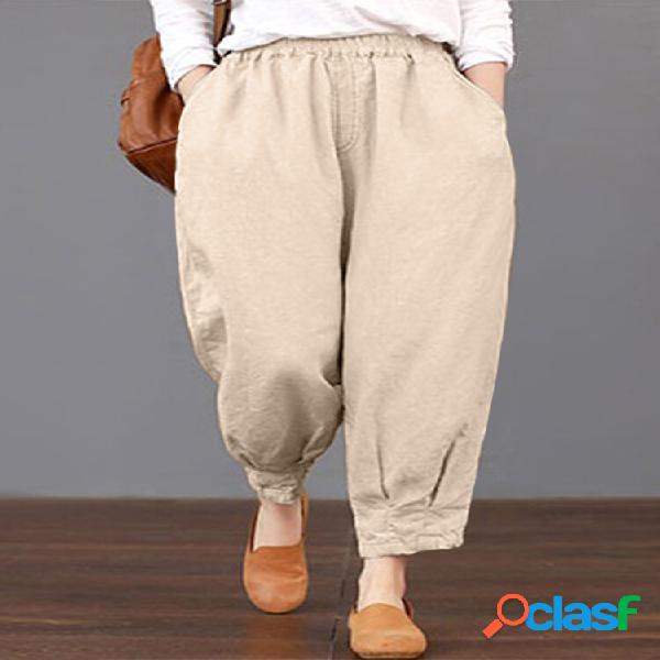 Tasca in vita elastica solida Pantaloni per le donne