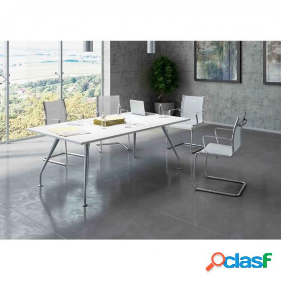 Tavolo riunione Minerva - 8 posti - 200x110x72 cm - bianco -